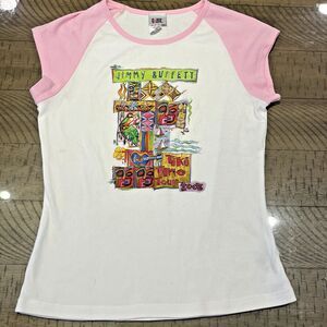 Vintage Jimmy Buffet Tiki Time Tour 2003 Concert T-Shirt Top Womens Medium Y2K